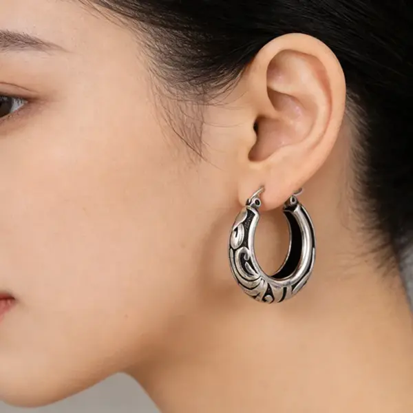 Wholesale Three-dimensional Geometric Earrings For Women In Copper With White K Water Plating And 0.03µm Thick Coating