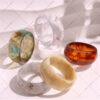 Wholesale Fashion Smudged Transparent Glitter Exaggerated Stylish Bracelet Round Resin Bracelet Style Stacked Bracelet