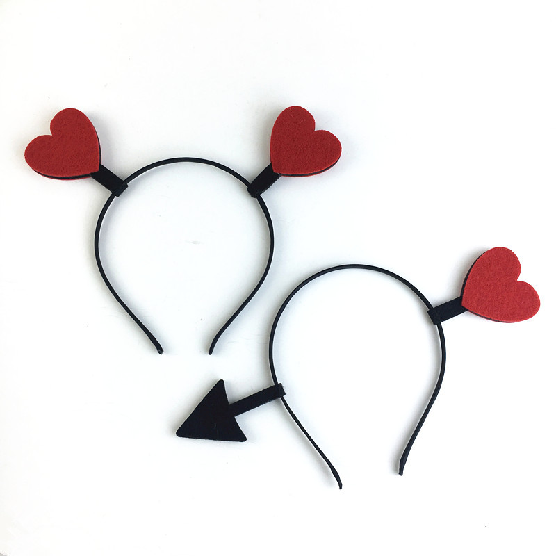 Wholesale Cute Creative Funny Love Hair Hoop Wedding Wedding Wedding Hair Accessories Props Valentine's Day Selling Cute Heart-Shaped Hair Clamp Head