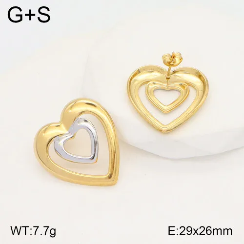 Wholesale Ion Plating (IP) 18K Gold Plated Square Heart Shape Butterfly 304 Stainless Steel Vacation Classic Style Waterproof Non Tarnish Ear Studs