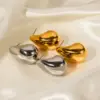 Wholesale 304 Stainless Steel Water Droplets PVD Coated 18K Real Gold Plated IG Style Plating Ear Studs
