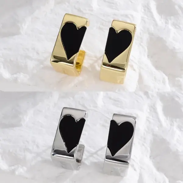 Wholesale S925 Sterling Silver Needle Copper Plated 18K Gold Drop Oil Heart Shaped Earrings Elegant Simple Style For Casual Holiday Party Daily Use
