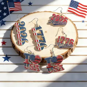 Wholesale Retro Acrylic Waterproof Non Tarnish Earrings With 0.03µm Coating Thickness And Iron Ear Pins, Unisex Design