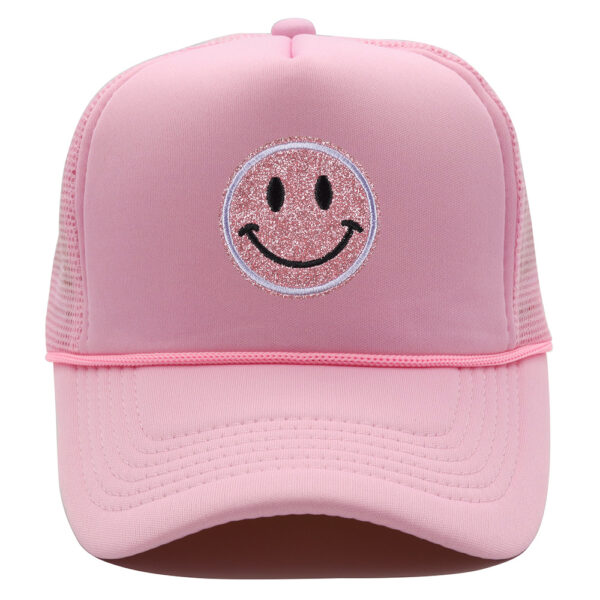 oly-0c2023e86ac558ef0a41694c94e9aec8 Wholesale American-Style Smiley Face Patch Baseball Cap Cute Casual Versatile Sun Hat Trendy Unisex Trucker Hat Mesh Hat Trendy