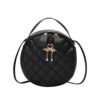 Wholesale Small round handbag, quilted bag, embroidered mini bag