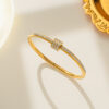 oly-0c2f0929389d1c050fffd4fd2ac41c7f Wholesale Fashion Diamond-Encrusted Titanium Steel Bracelets for Women Diamond Retro Bracelets Taigang Rose Gold Open Hand Jewelry