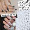 Wholesale Internet Celebrity Thorn Flame Nail Art Stickers Gold and Silver Nail Decorations Small Pattern Black and White Stickers Style