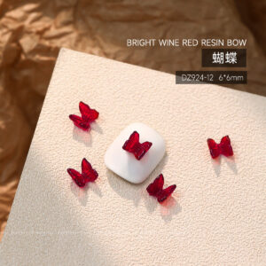 [frosted style] wine red butterfly