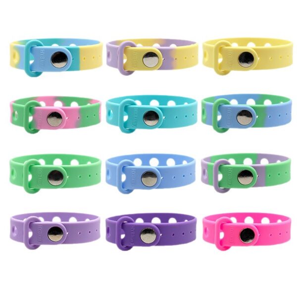 oly-0c4c503f8d4a2d251b3fc4ad9fc06d30 Wholesale silicone wrist band children's colorful creative fun star wish fashion diy decorative sports hole bracelet