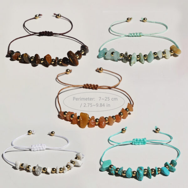 oly-0c58a232fe9e99f53cdddc165da8574a Wholesale fashion hand-woven irregular gravel beaded crystal bracelet Bohemian adjustable hand rope