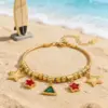 Wholesale Solid Color Couple Bracelets With 18K Real Gold Plated 304 Stainless Steel, Waterproof Non Tarnish, Featuring Zircon And Snake Chain