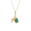 Wholesale Global Travel Rainbow Drop Oil Necklace Women's Fashion Luxury Design Sense Clavicle Chain Geometric Pattern Copper Necklace