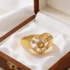 Wholesale Heart Shape Open Ring For Women In Copper With Zircon Inlay, Perfect For Daily Wear