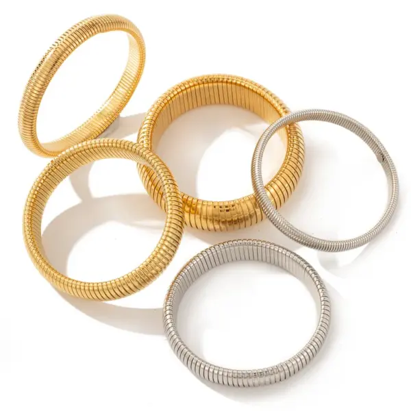 Wholesale Round Solid Color 304 Stainless Steel Modern Style Simple Style Classic Style Titanium Steel Bangle
