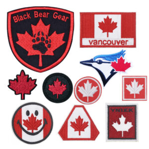 Wholesale Ya Embroidery New Mini Embroidery Small Cloth Sticker Red Maple Leaf Computer Embroidery Sticker Clothes Bag Decoration Patch Decal