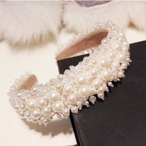 oly-0c81d1ab5c736e0746e526390a531ee5 Wholesale European and American Hot Selling Cross-Border Bridal Pearl Headband Crown Baroque Hair Accessories Korean Style Princess Crystal Headband Female Hair Bundle