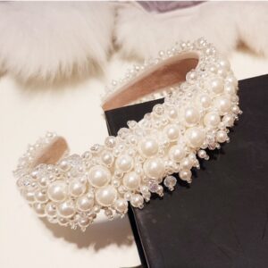 Wholesale Selling Bridal Pearl Headband Crown Baroque Hair Accessories Korean Style Princess Crystal Headband Female Hair Bundle