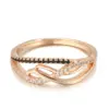 Wholesale New New Style Micro-Paved Zircon Ring For Women Twisted Line Fashionable Bohemian Pattern Casual Style Copper Ring