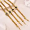 Wholesale Geometric Waterproof Non Tarnish Bracelets For Women In 304 Stainless Steel With 18K Gold Plated PVD Coated Woven Chain
