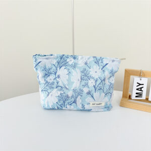 white flowers on blue background