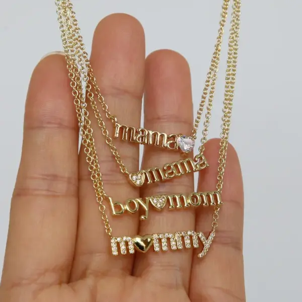 Wholesale Jewelry Simple Style Letter Copper Plating Cable Chain Pendant Necklace