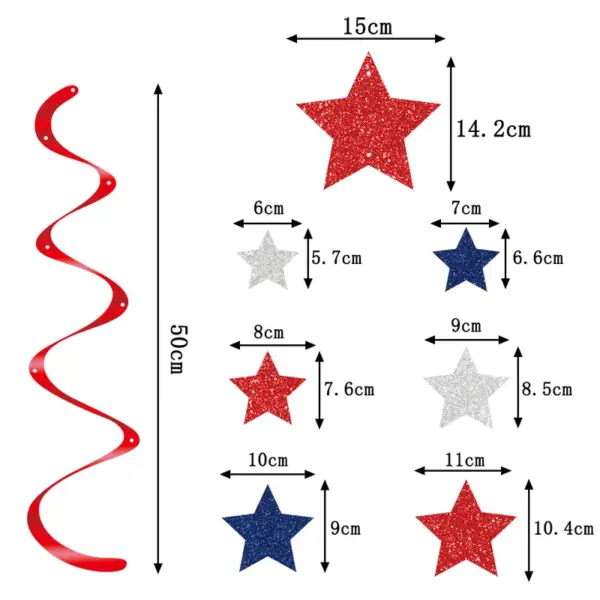 Wholesale 71 Decoration Spiral Lantern American Independence Day Arrangement Star Wind Chime Spiral Party Supplies