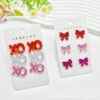 Wholesale Cross Mirror Valentine's Day Love Acrylic Sheet Printed Bow Simple Personality Letter Earrings suit