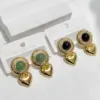 Wholesale Earrings Studs Cat's Eye Stone Heart Cast Earrings Titanium Steel Earrings For Banquet Fashion Show