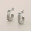 Wholesale PVD Coated 18K Gold Plated C Shape U Shape Geometric 304 Stainless Steel Simple Style Waterproof Non Tarnish Ear Studs