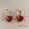 Wholesale Water Plating 18K Gold Plated Real Gold Plated Heart Shape 304 Stainless Steel Simple Style Classic Style Waterproof Non Tarnish Earrings