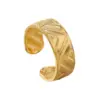 Wholesale Fashion Stainless Steel Titanium Ring Geometric Leaf Design Heart-shaped Hydraulic 3D Open Ring Unisex Fashion Jewelry