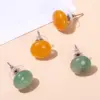 Wholesale JD Jewelry Natural Crystal Jade Lucky Bean Geometric Pattern Natural Stone Earrings For Women Fashionable Elegant Autumn Winter High-end Earrings