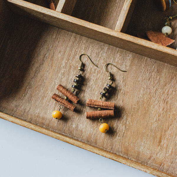 oly-0ceb46ddf713331aa05a1c997eef08d4 Wholesale Style Handmade Jewelry, Grass-Dyed Earrings, Persimmon-Dyed Niche Design, Ethnic Style, Style Style