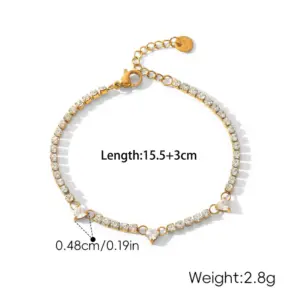 Heart-shaped Zircon Chain / Gold