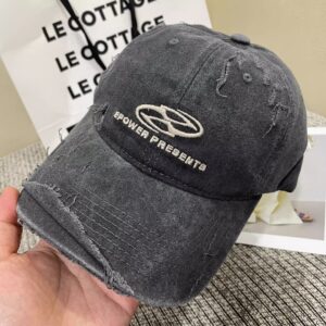 EPOW washed ripped baseball cap-black and gray / Adjustable