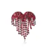 Wholesale Luxurious Full Diamond Heart Shaped Lapel Pins Fashionable Versatile Clothing Accessories For Women Teacher's Day Gift