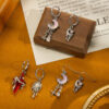 Wholesale Gunmetal Four-Pointed Star Earrings
