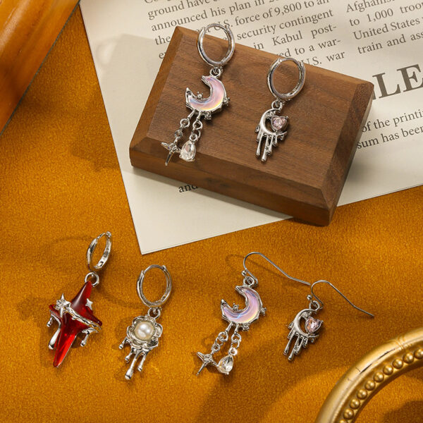 Wholesale Gunmetal Four-Pointed Star Earrings
