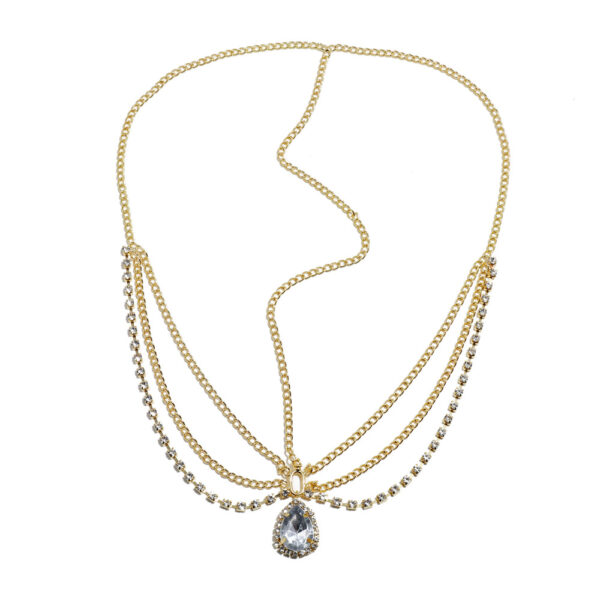 oly-0d1e87dade5dc4b07a064d78fa9355c6 Wholesale bride forehead head jewelry fashion rhinestone chain water drop crystal tassel head chain women