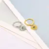 Wholesale Heart Shape Hypoallergenic Earrings For Women Featuring PVD Coated Copper With 18K Real Gold Plated And Zircon Inlay