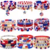 Wholesale Bohemian Style Soft Clay Bracelet Set Alloy Flag Drip Oil Personalized Independence Day USA Themed Hand Chain Jewelry