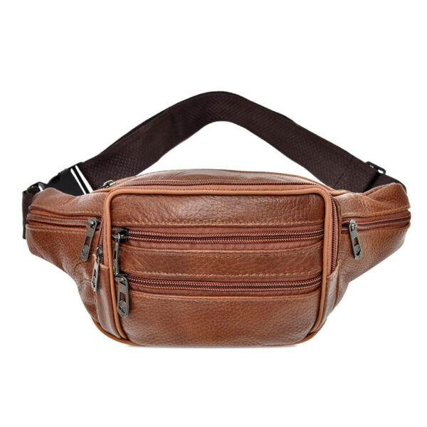 oly-0d52a6e4aec4309bd131c108d9b8fbf2 Wholesale Explosions Genuine Leather Waist Bag Men's Satchel Multi-compartment Cowhide Waist Bag Men's Mobile Phone Bag Waist Bag Wear-resistant for Work