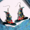 oly-0d55b7f844e97722a7fa61ad68fc859d Wholesale Christmas Halloween Carnival Party Holiday Skull Wizard Hat Magic Bottle Acrylic Earrings