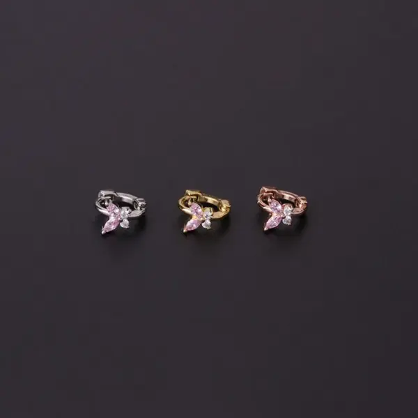 Wholesale Ear Cartilage Rings & Studs Lady Butterfly Copper Plating