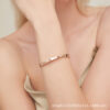 Wholesale 18k Rose Gold Roman Numerals Bracelet Women's Light Luxury Simple Titanium Steel Bracelet Tanabata Valentine's Day Gift for Girlfriend