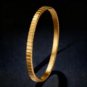 40-B-8 Gold Bracelet Plaid