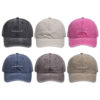 Wholesale washed embroidered letter mama hat women's versatile distressed soft top curved brim baseball cap peaked cap