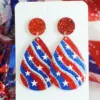oly-0dbccb765c4f4c012f1494e995ef9809 Wholesale Shiny Sparkling Patriotic Elements Independent Day Celebration Party Bright Surface Glitter Earrings Acrylic Geometric Pattern Original Design For Women