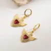 Wholesale 1 Pair Casual Modern Style Simple Style Heart Shape Crown Shell Plating Copper Copper 18K Gold Plated Earrings