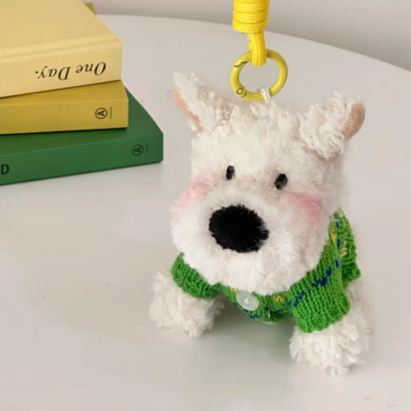Wholesale Little Red Book Same Style West Highland Dog Cute Dog Hanging Ornaments Small Gift Dress Plush Keychain Toy